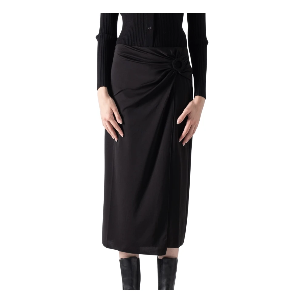 Max Mara Weekend Gedrapeerde Midi Rok Black Dames