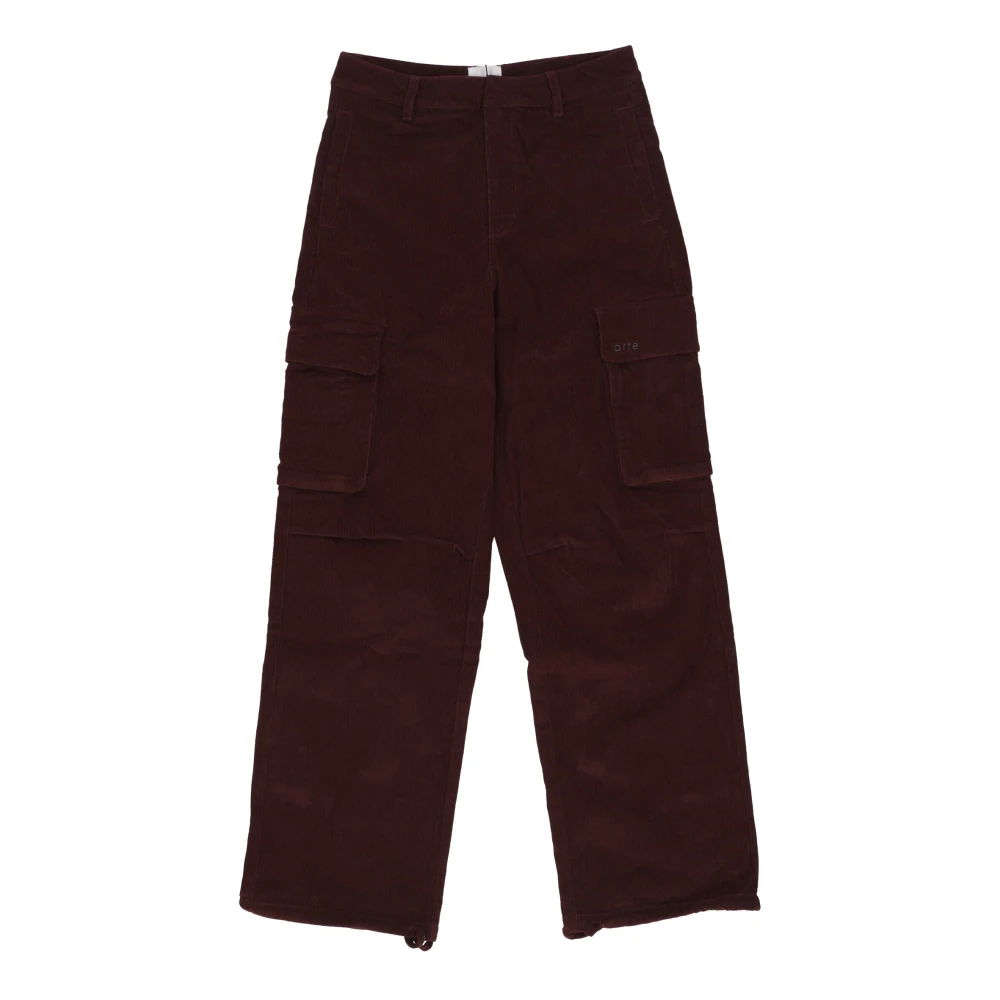 Arte Antwerp Red Corduroy Cargo Trousers - Male - Straight Trousers - W32 - Trousers