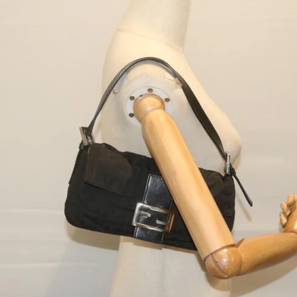 Fendi Vintage Pre-owned Canvas shoulder-bags Black Dames