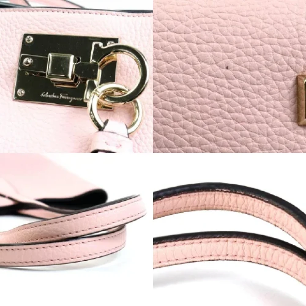 Salvatore Ferragamo Pre-owned Leather shoulder-bags Pink Dames
