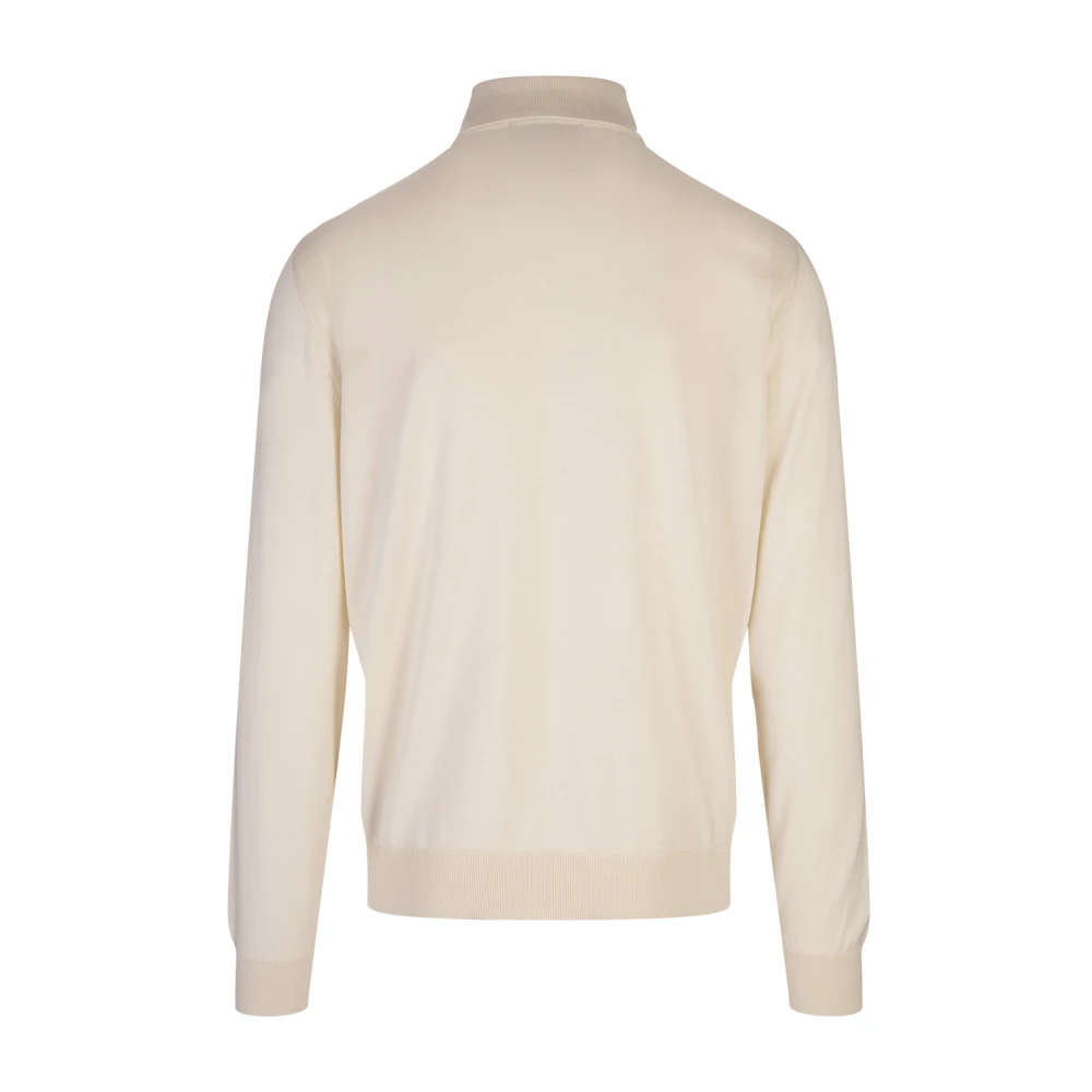 Hugo Boss Luxe Wol Zijde Kasjmier Trui White Heren