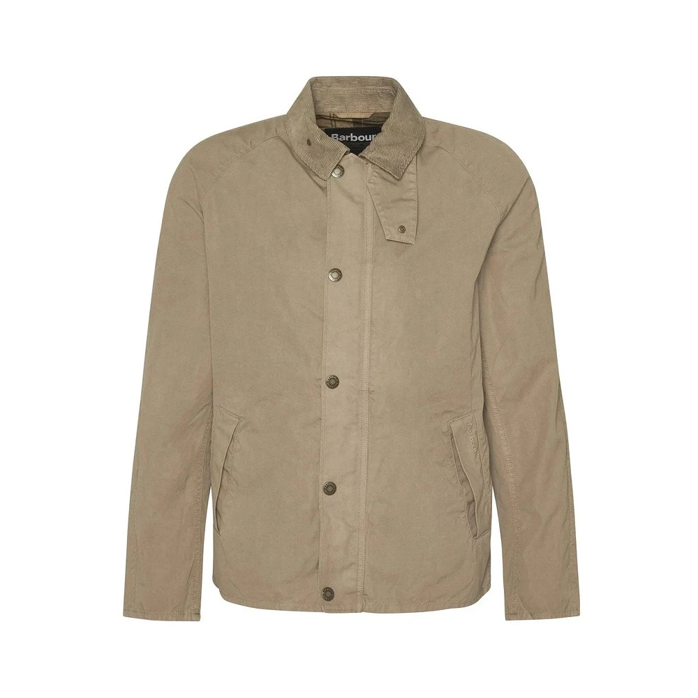 Barbour Beige Katoenen Jas met Rits en Knopen Beige Heren