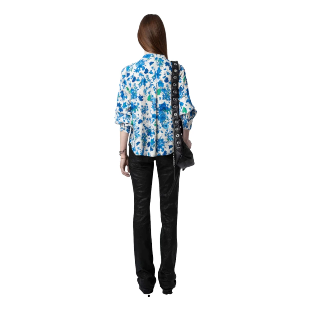 Zadig & Voltaire Blauwe Bloemenblouse Multicolor Dames