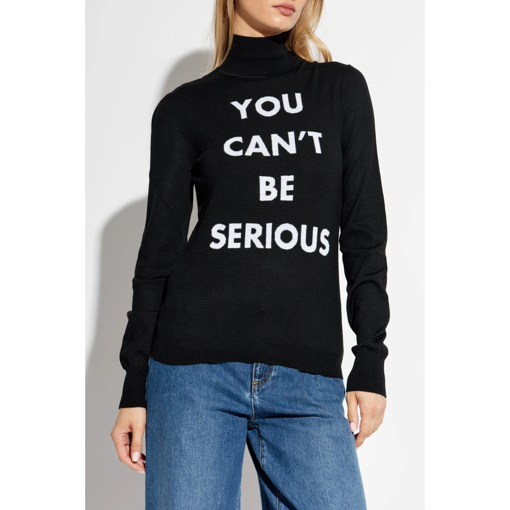 Moschino Trui met geborduurde inscriptie Black Dames