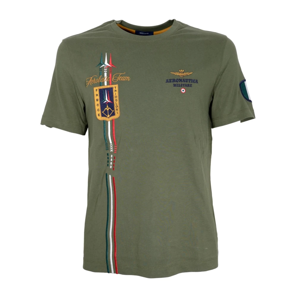 Aeronautica militare Tricolor Arrows Korte Mouw T-shirt Groen Green Heren