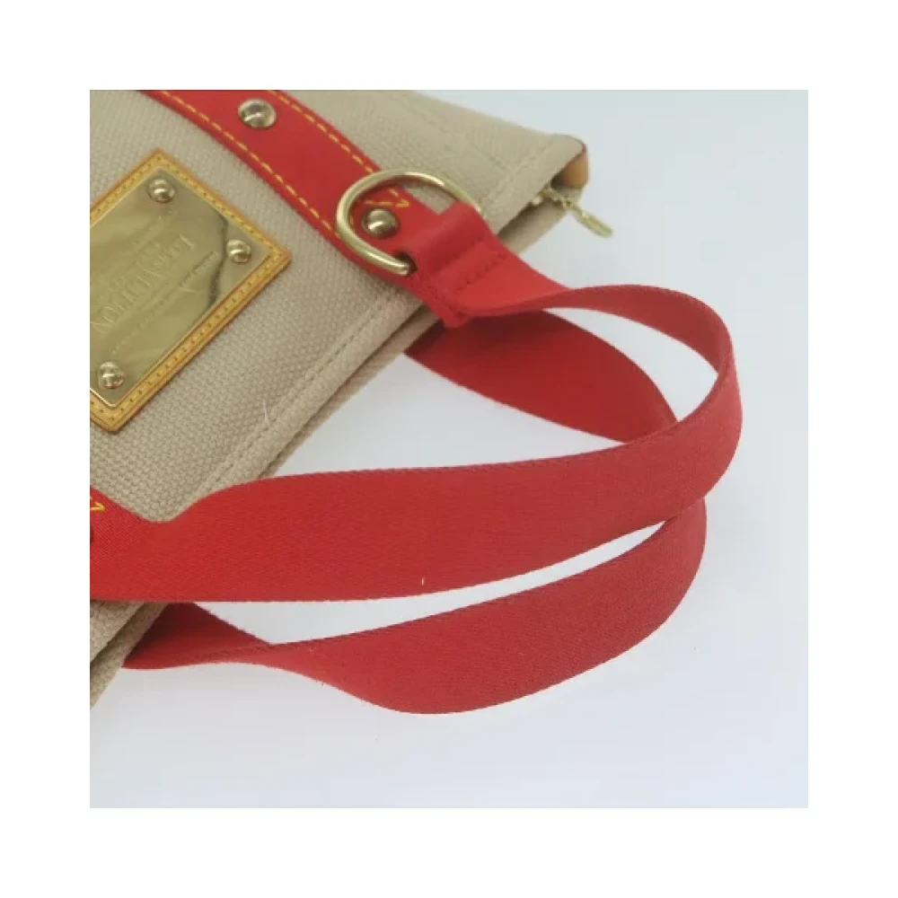 Louis Vuitton Vintage Pre-owned Cotton handbags Beige Dames