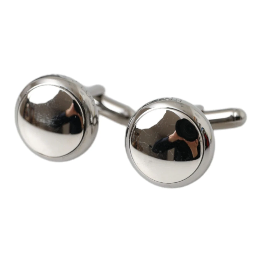 Dolce & Gabbana Prachtige Logo Details Zilveren Manchetknopen Gray Heren