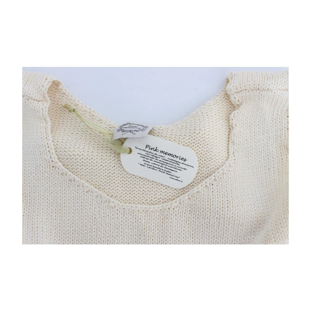 Pink Memories Beige Gebreid Vest Sweater Katoenmix Beige Dames