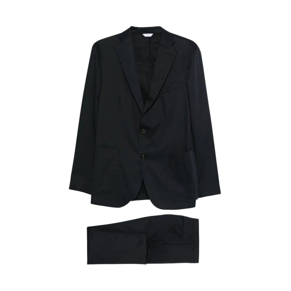 Boglioli Men's Blue Single Breasted Suits, Xl, Abito Classico Due Bottoni