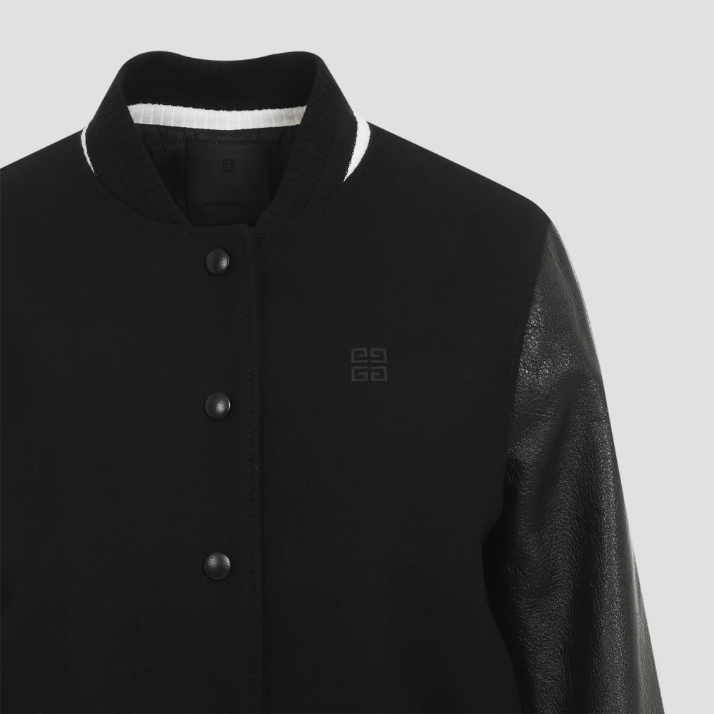 Givenchy Zwart Witte Blouson Jas Black Dames