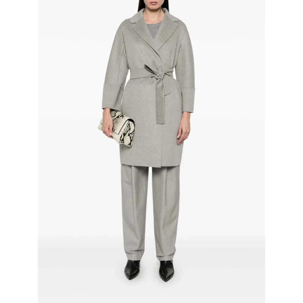 Max Mara Korte jas van zuivere wol wijde snit Gray Dames