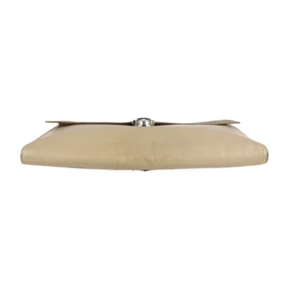 Prada Vintage Pre-owned Leather clutches Beige Dames