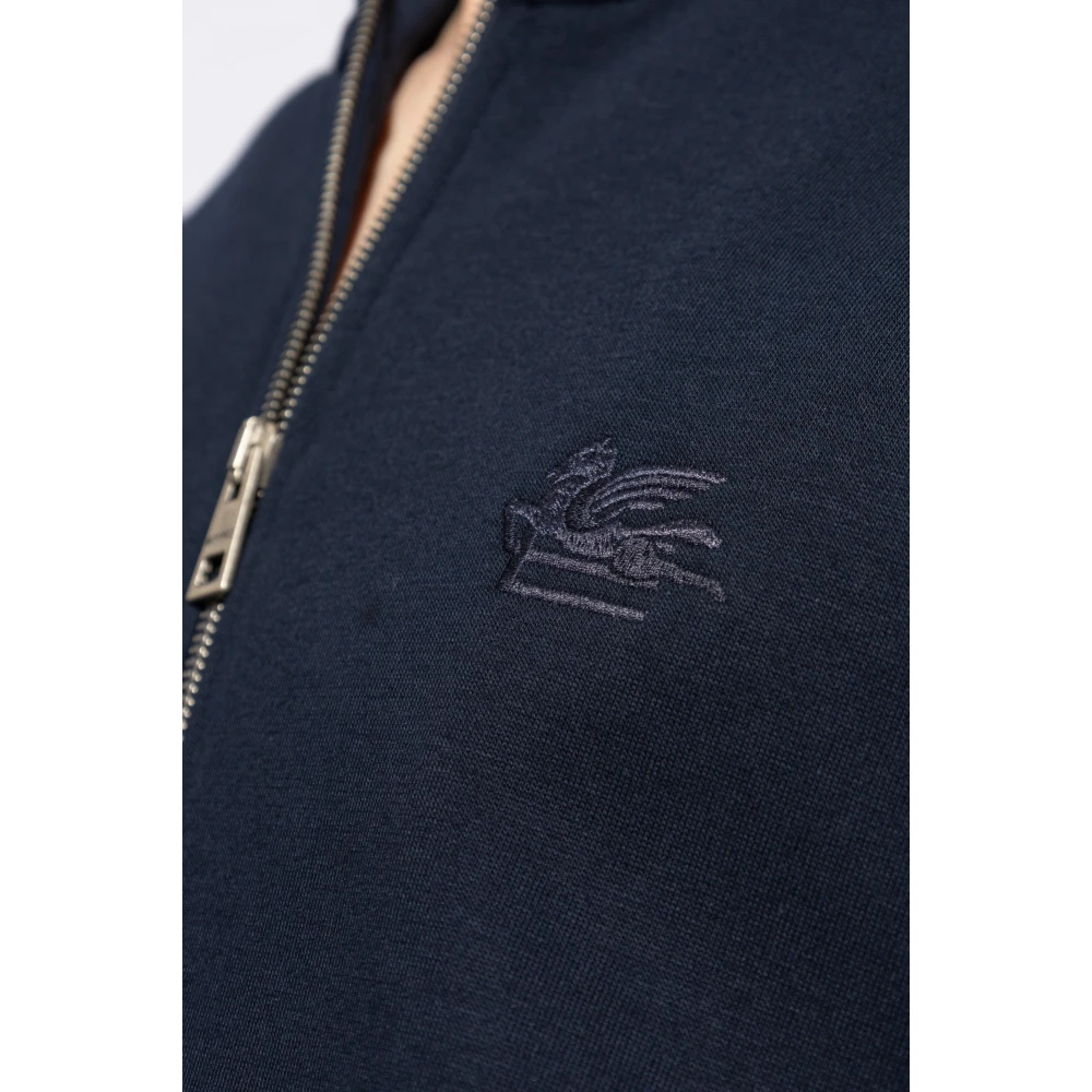 ETRO Turtleneck Sweatshirt Blue Heren