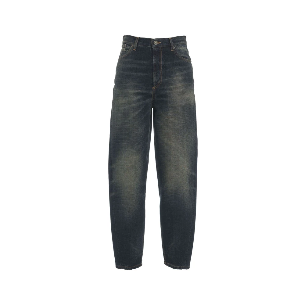 Dondup Hoge Taille Losse Fit Jeans Bessie Blue Dames