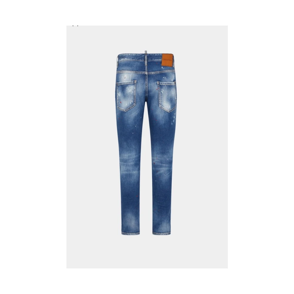 Dsquared2 Skater Jeans met Patches Blue Heren