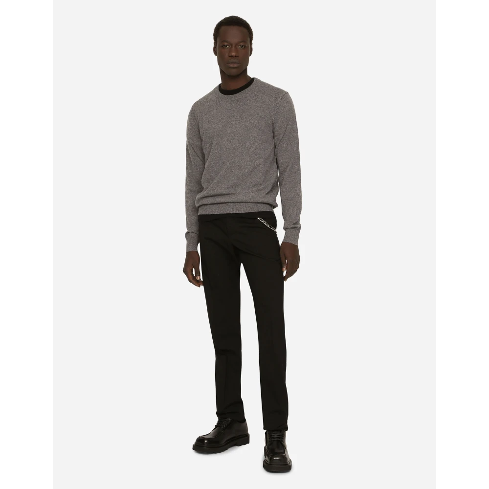 Dolce & Gabbana Round-neck Knitwear Gray Heren