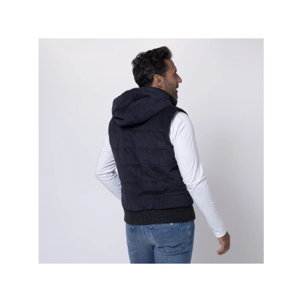 Gran Sasso Navy Blauw Mouwloos Jack Alcantara Blue Heren