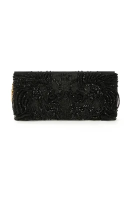 Satin Clutch Bag med kristaller