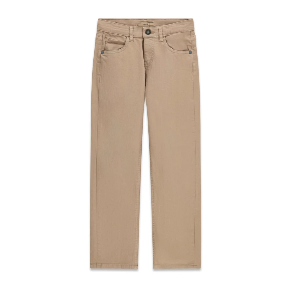 Guess Boys Beige Trousers, 14 Y, Straight Trousers