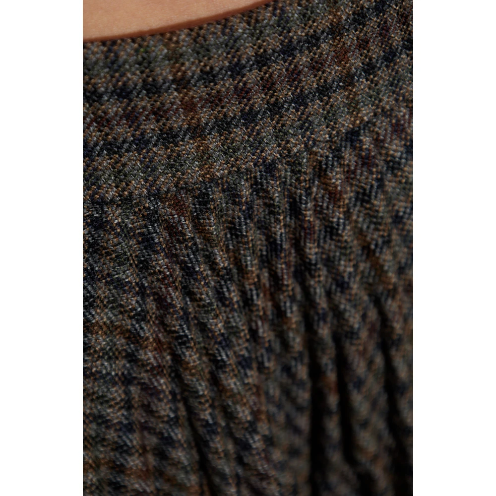 Balenciaga Geplooide rok met ruitpatroon Gray Dames