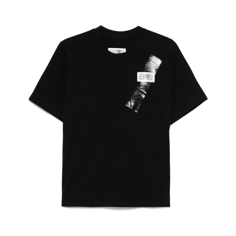 MM6 Maison Margiela Logo Crew Neck T-shirt Black Dames