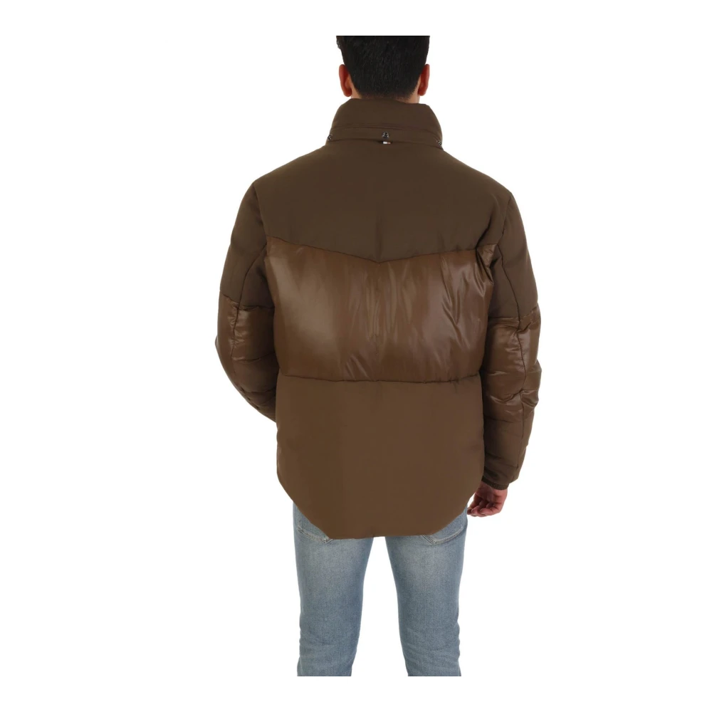 Hugo Boss Waterafstotende Hoodie met Dubbele Stofvulling Brown Heren