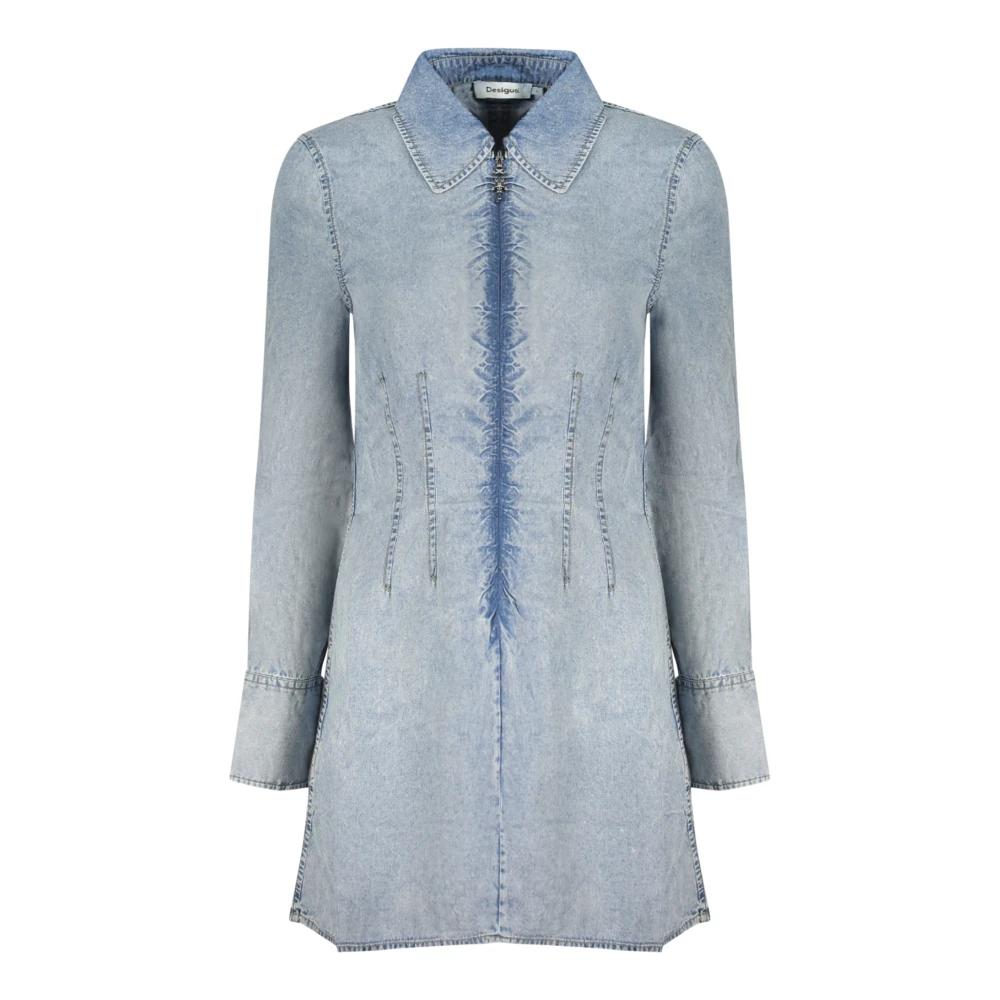 Desigual Vrouw Blauw Kleedjes Dames, Xs, Denim, Lonan Short Dress