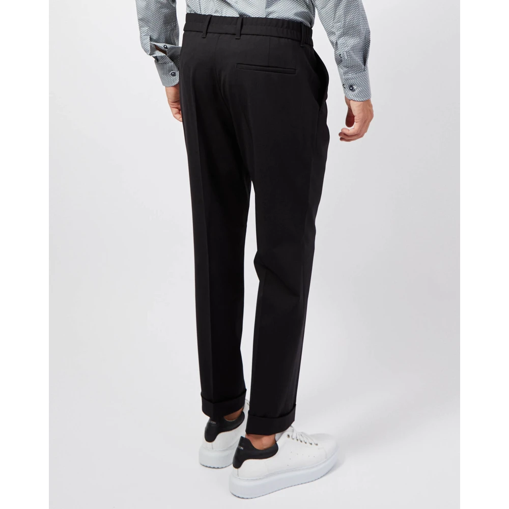 Hugo Boss Zwarte elegante katoenen broek met zakken Black Heren