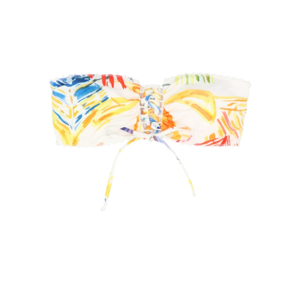 Charo Ruiz Ibiza Abstracte Bandeau Bikini Top met Front Tie Multicolor Dames