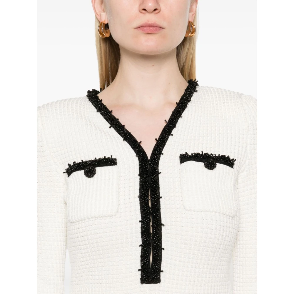 Self Portrait Honeycomb Knit Mini Jurk White Dames