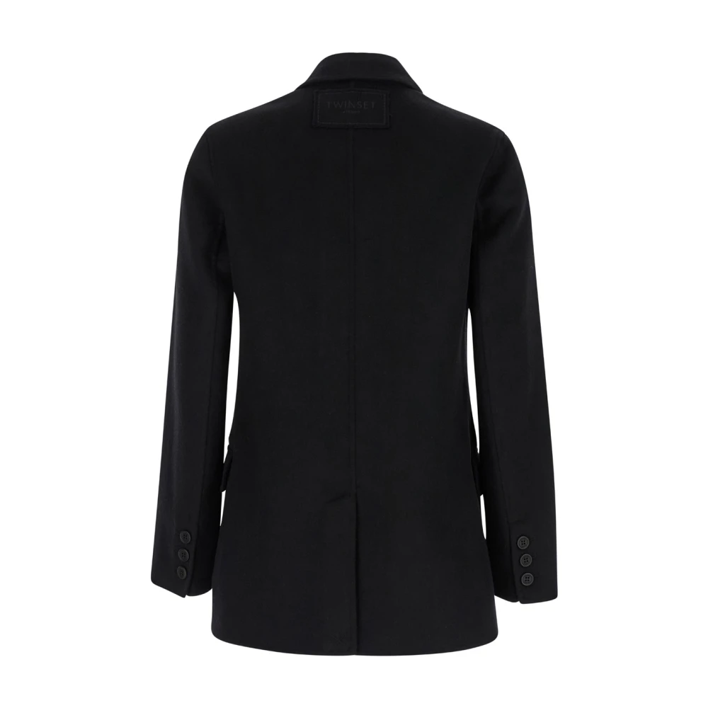 Twinset Zwarte Caban Jassen Black Dames