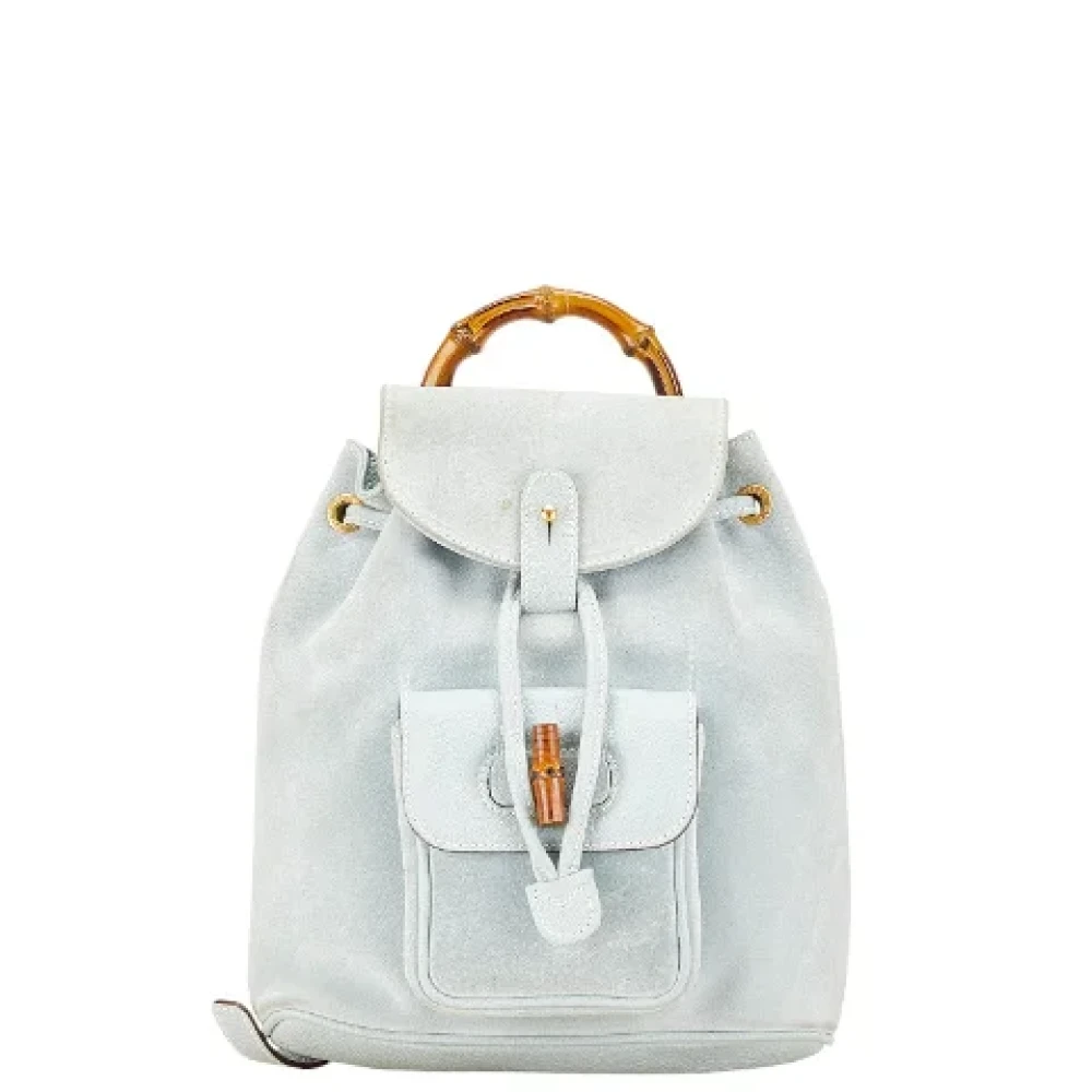 Gucci Vintage Pre-owned Leather backpacks Blue Dames