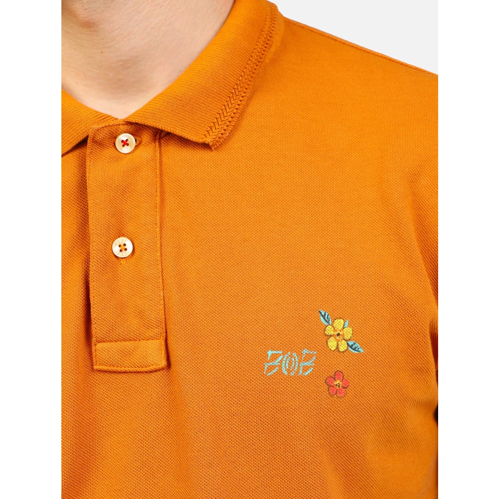BOB Handgeschilderd Polo Shirt Orange Heren