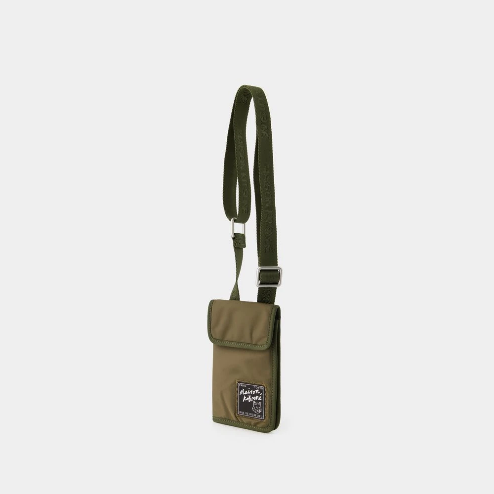 Maison Kitsuné Crossbody Nek Pouch Green Heren