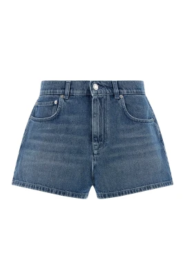 Patchwork Heart Denim Short Shorts