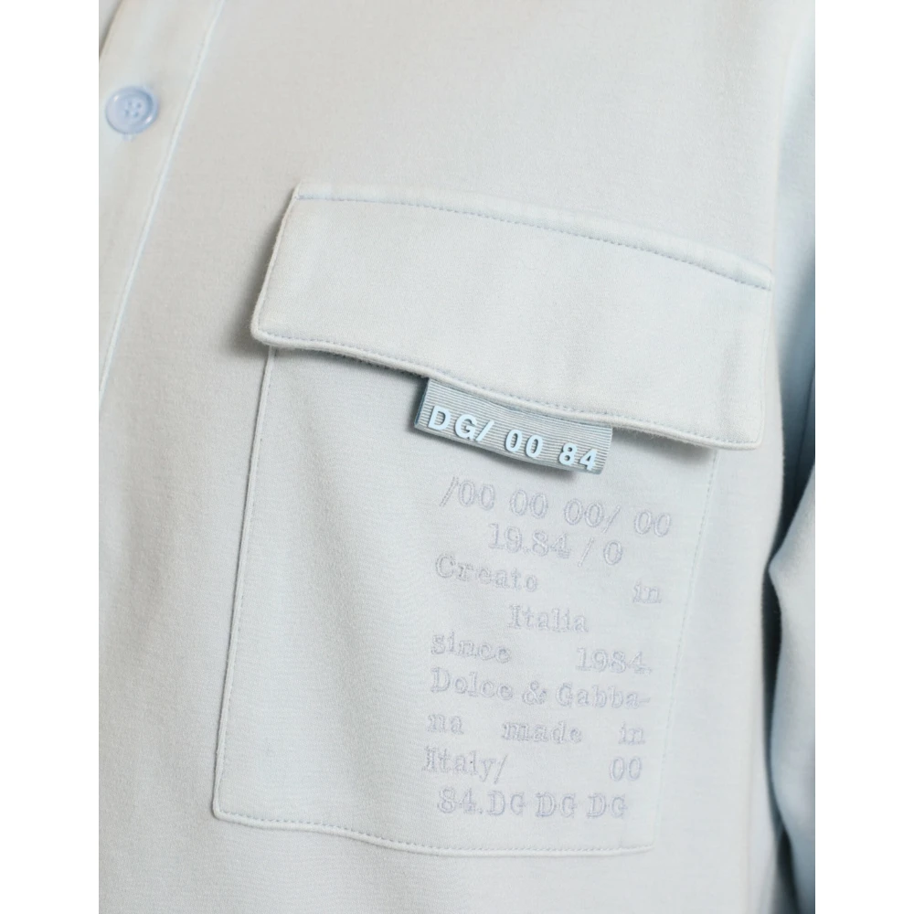 Dolce & Gabbana Elegante lichtblauwe katoenmix trui Blue Heren