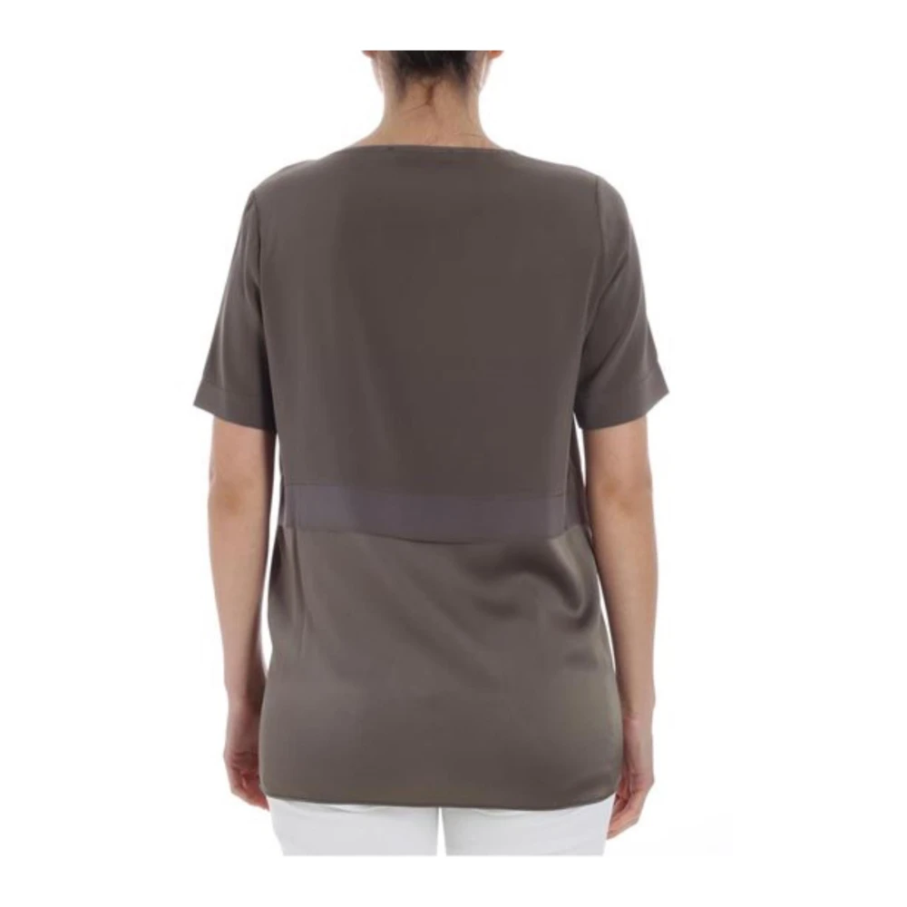 Kangra Korte Mouw Blouse Green Dames