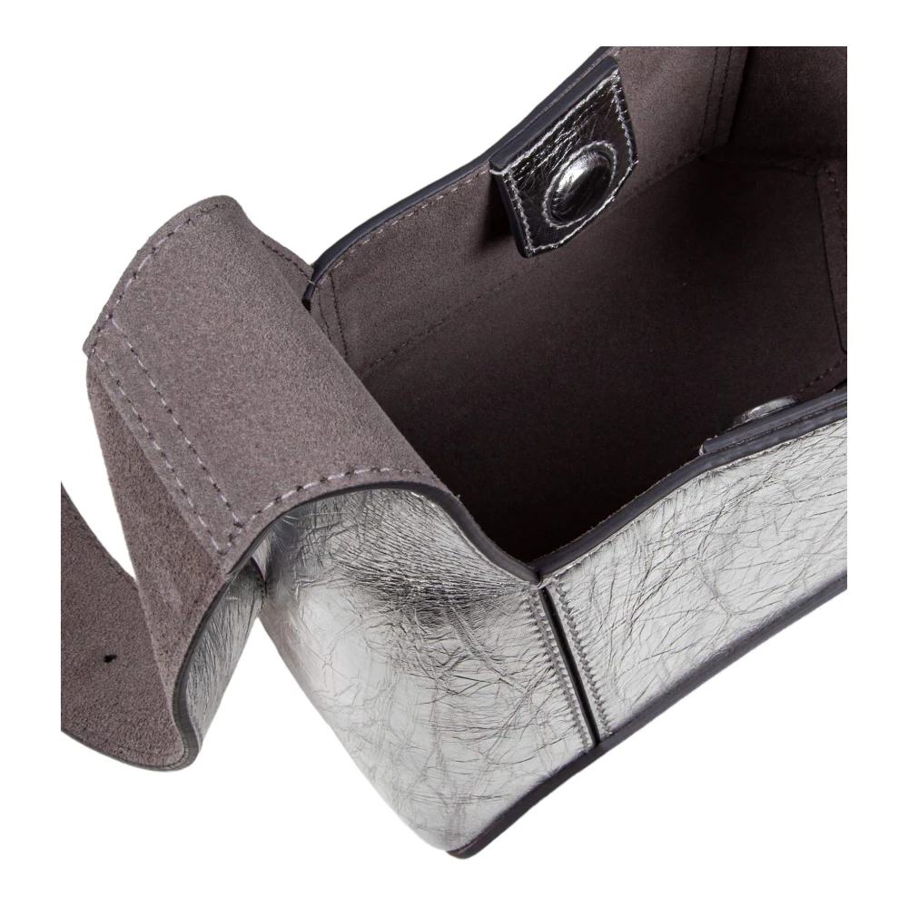 Jimmy Choo Zilveren gelamineerde leren schoudertas Gray Dames