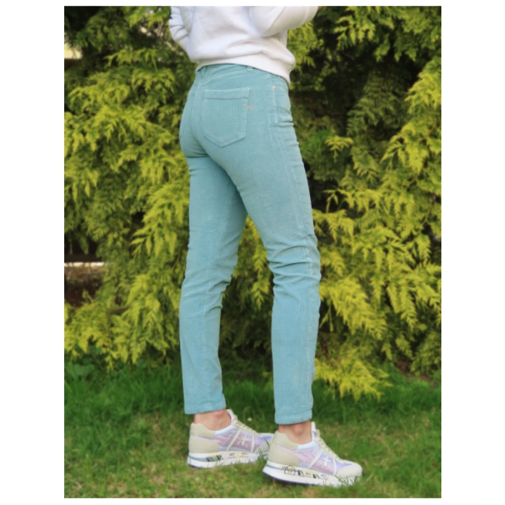 Islow Corduroy Slim 7 8 Broek Green Dames