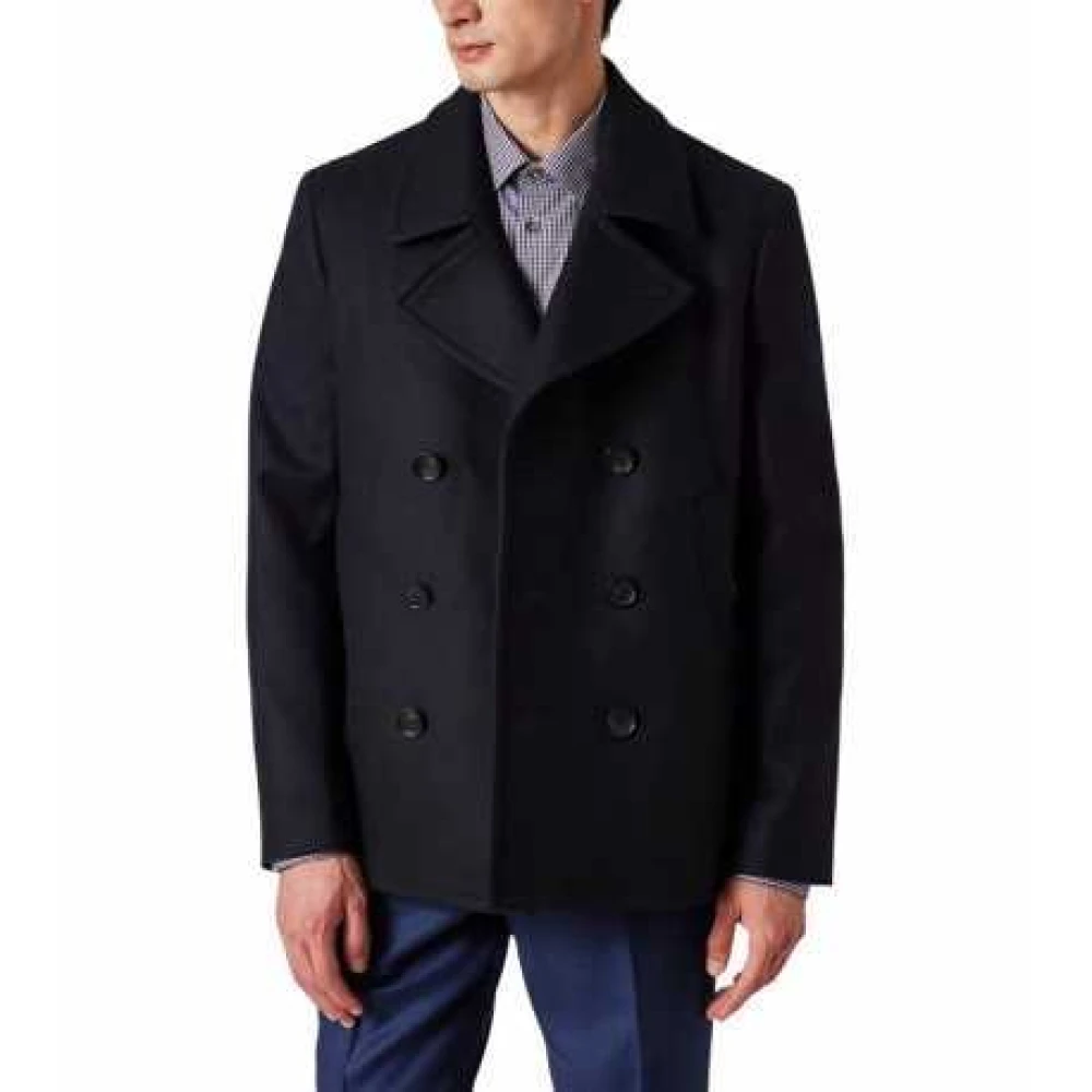 Paul Smith Herr Blå Kappor & Rockar Xl, Ull-Cashmere Pea Coat
