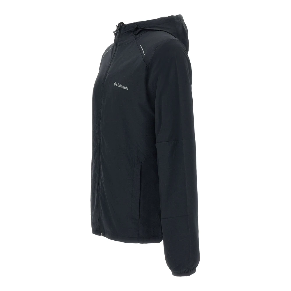 Columbia Zwarte Tech Nylon Windbreaker Jas Black Heren