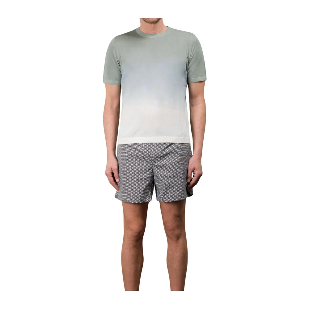 Moorer Men's Green T-Shirts, L, Crew Neck Short Sleeve Shirt