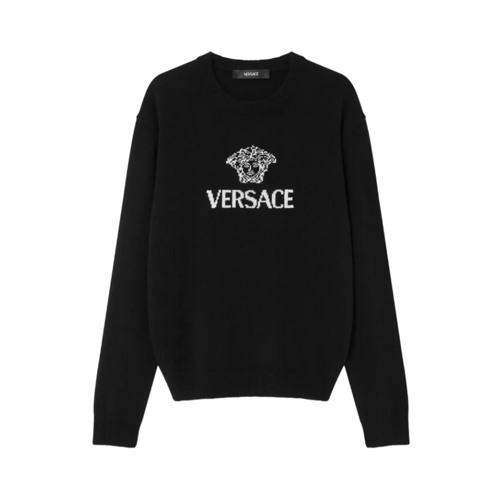 Versace Men's Black Cashmere Knitwear, L, Cashmere Jumper