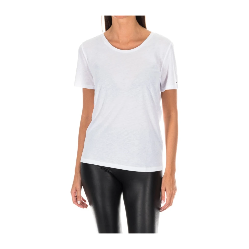 Tommy Hilfiger Women's White Short Sleeve Round Neck T-Shirt - T-Shirts - Xs - Tops