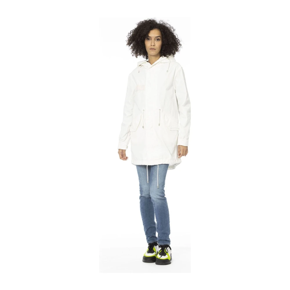 Mr&Mrs Italy Lange Parka Jas met Verstelbare Capuchon White Dames