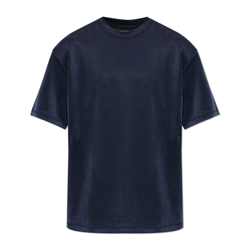 Giorgio Armani Homme Bleu - T-Shirt Col Rond En Jersey Cupro - Tops - Taille: M