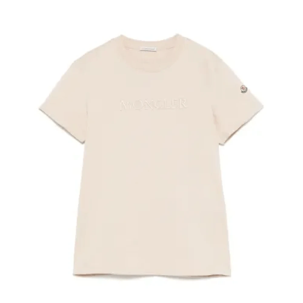 Moncler - Tops > T-Shirts - Beige - Moncler - Modalova