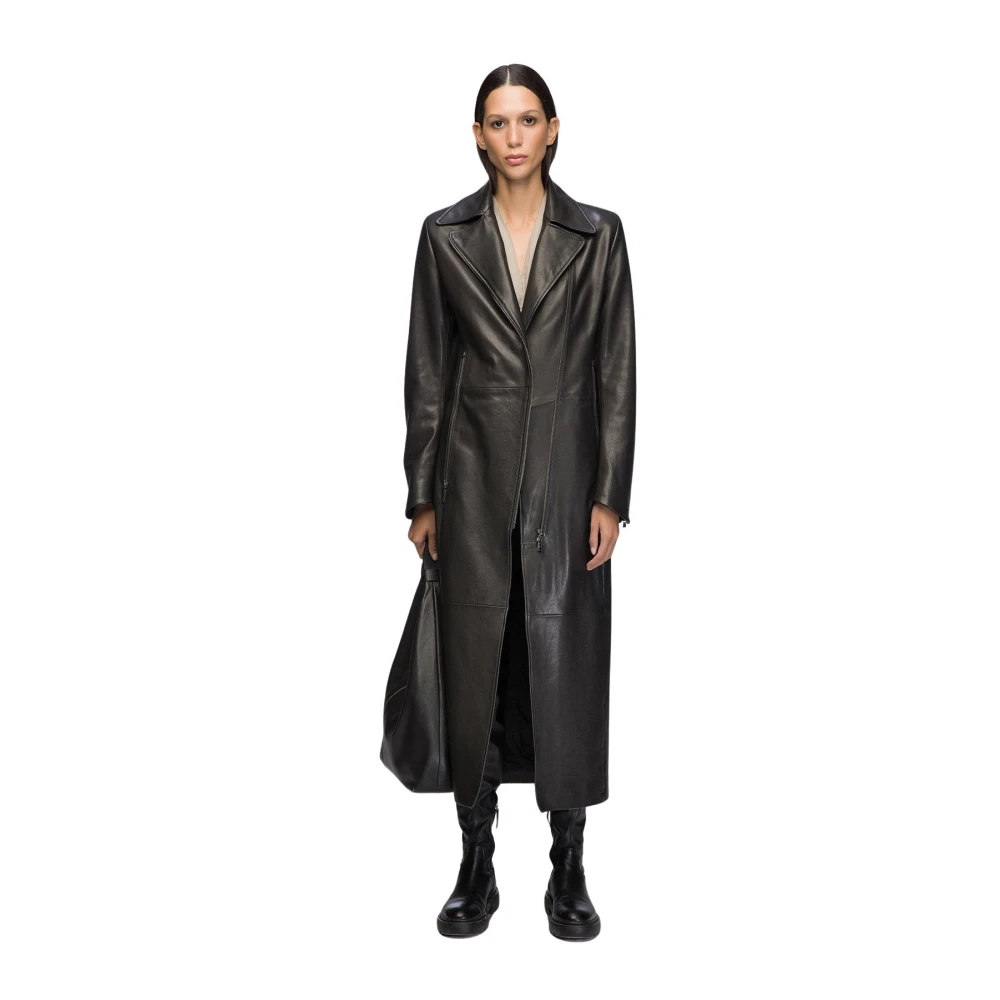 Vespucci by VSP Marisol Zwarte leren jas Black Dames