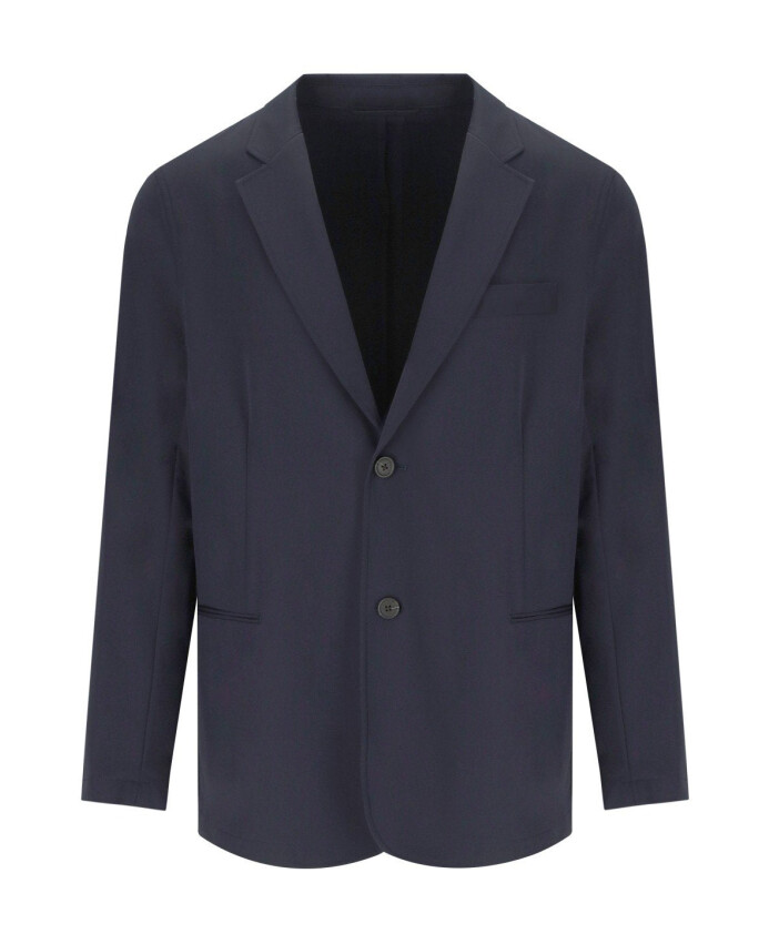veste-bleue-a-boutonniere-simple-en-nylon-stretch