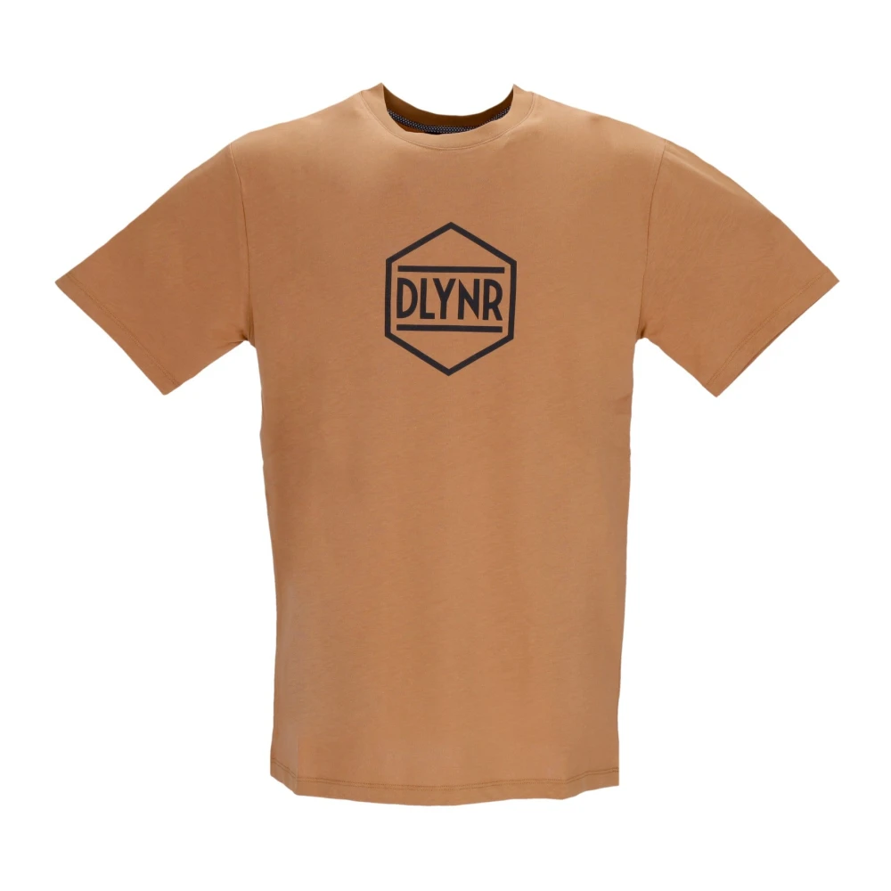 Dolly Noire Men's Brown T-Shirts, Xl, Logo Tee Khaki Short Sleeve T-Shirt